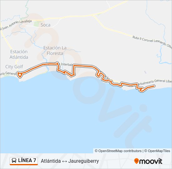LÍNEA 7 Ómnibus Line Map