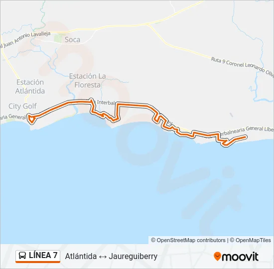 LÍNEA 7 Ómnibus Line Map