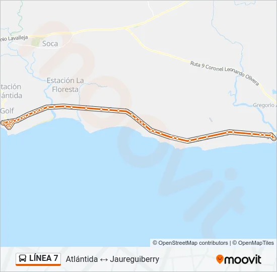 LÍNEA 7 Ómnibus Line Map