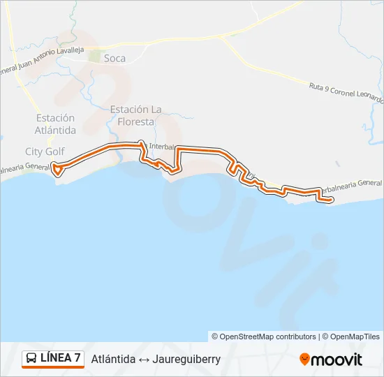 LÍNEA 7 Ómnibus Line Map