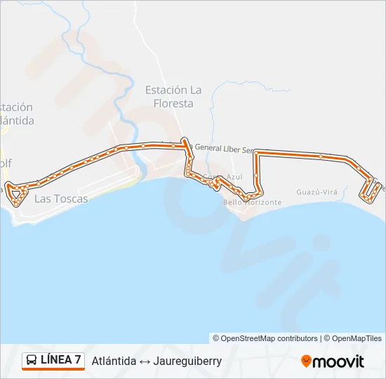 LÍNEA 7 Ómnibus Line Map