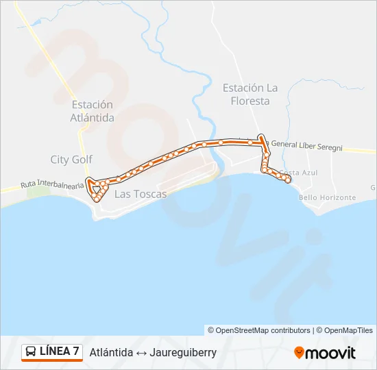 LÍNEA 7 Ómnibus Line Map