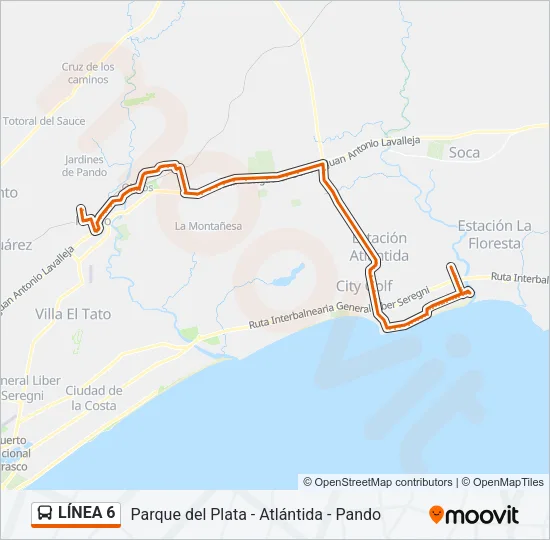 LÍNEA 6 Ómnibus Line Map