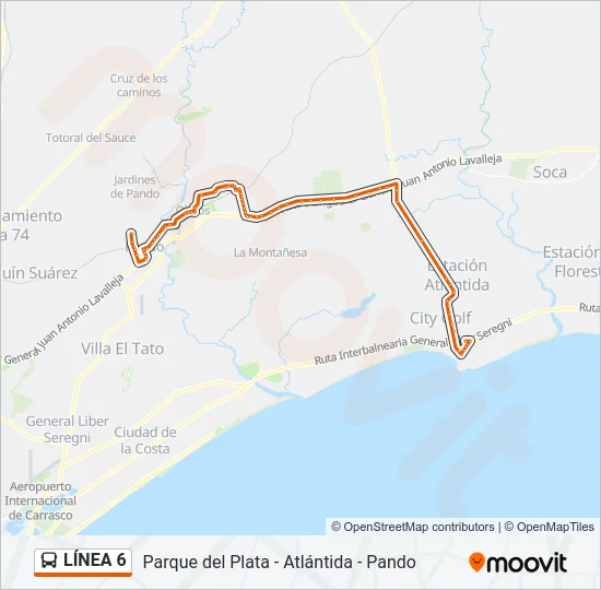 LÍNEA 6 Ómnibus Line Map