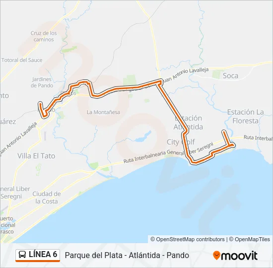 LÍNEA 6 Ómnibus Line Map