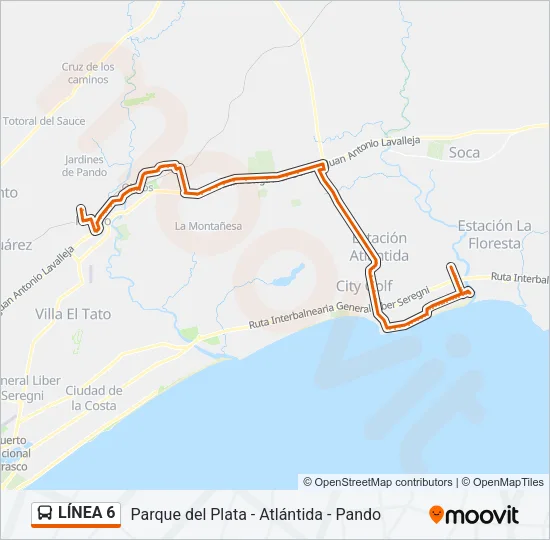 LÍNEA 6 Ómnibus Line Map