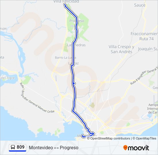 809 Ómnibus Line Map