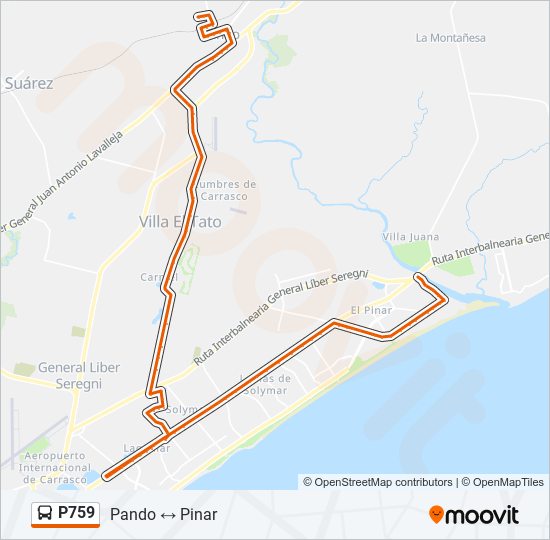 P759 Ómnibus Line Map