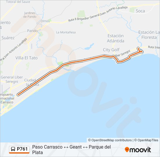 Mapa de P761 de Ómnibus