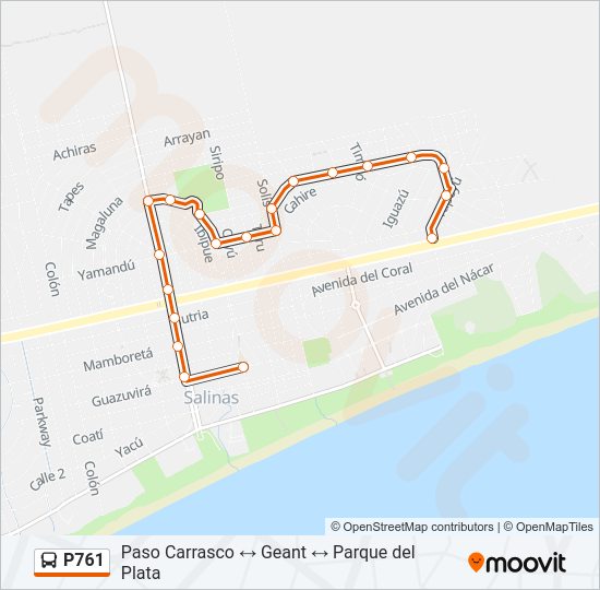 Mapa de P761 de Ómnibus