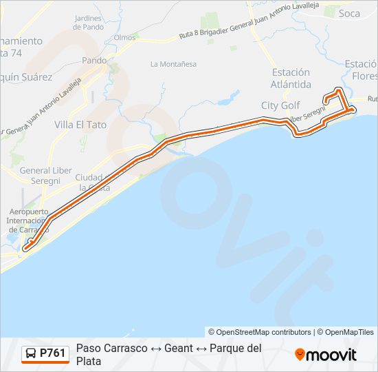 Mapa de P761 de Ómnibus