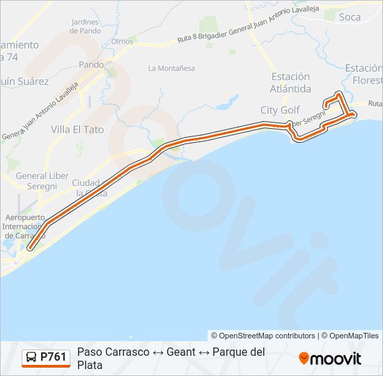 Mapa de P761 de Ómnibus