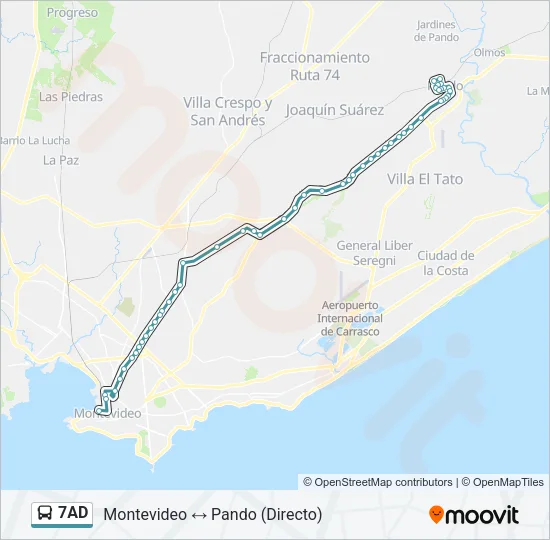 7AD Ómnibus Line Map