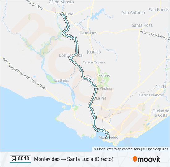 804D ómnibus Line Map