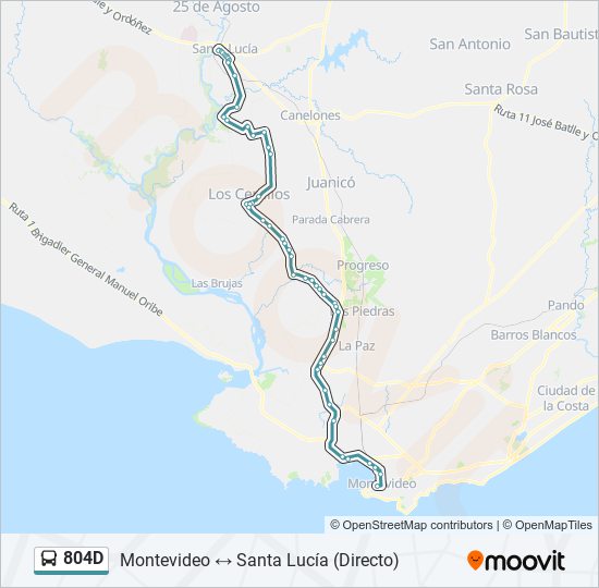 804D Ómnibus Line Map