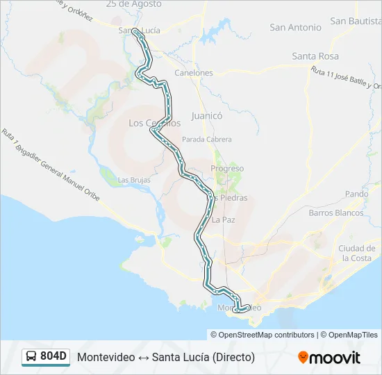 804D Ómnibus Line Map