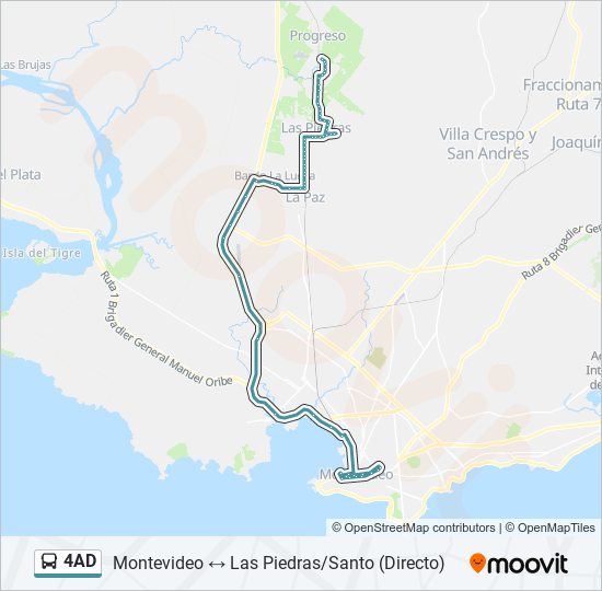 4AD ómnibus Line Map