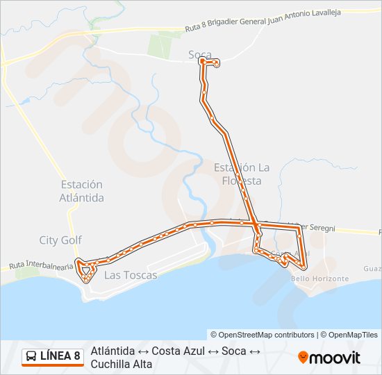 LÍNEA 8 Ómnibus Line Map