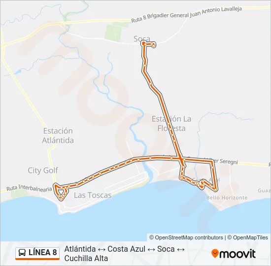 LÍNEA 8 Ómnibus Line Map