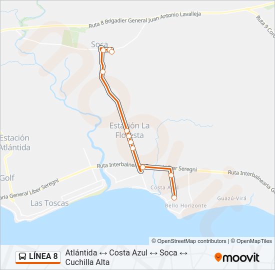 LÍNEA 8 Ómnibus Line Map