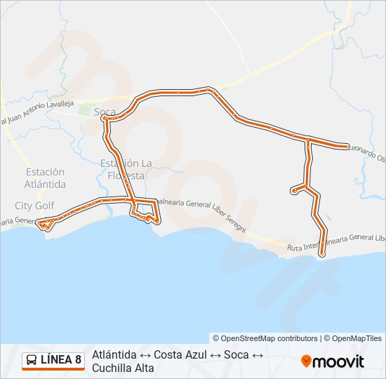 LÍNEA 8 Ómnibus Line Map