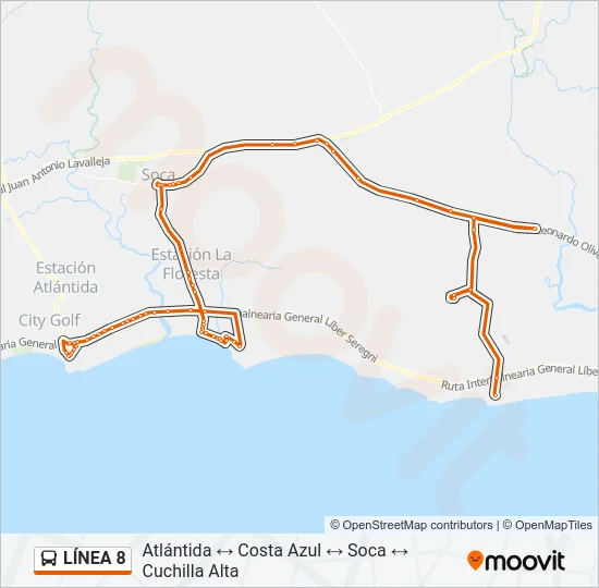 LÍNEA 8 Ómnibus Line Map