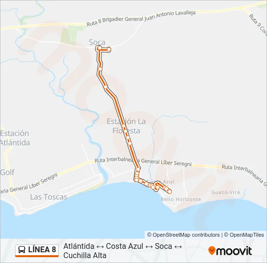 LÍNEA 8 Ómnibus Line Map