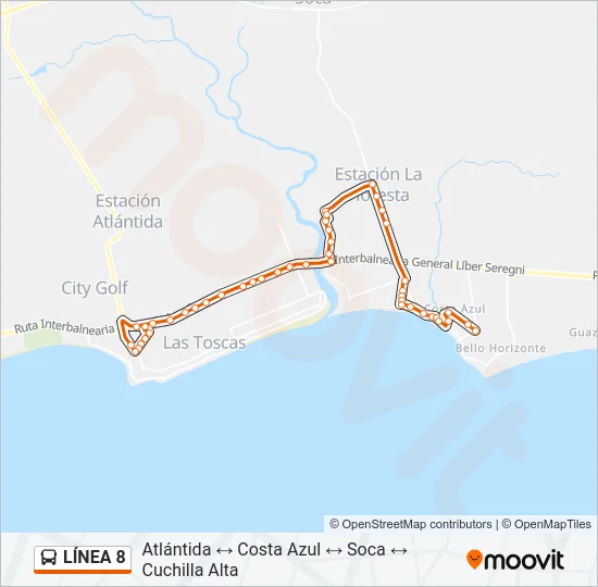 LÍNEA 8 Ómnibus Line Map