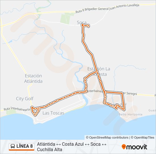 LÍNEA 8 Ómnibus Line Map