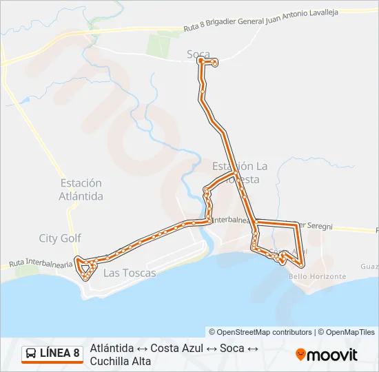LÍNEA 8 Ómnibus Line Map