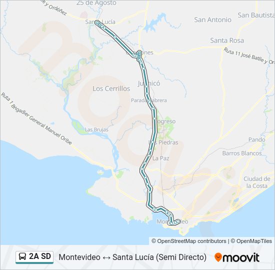 2A SD Ómnibus Line Map