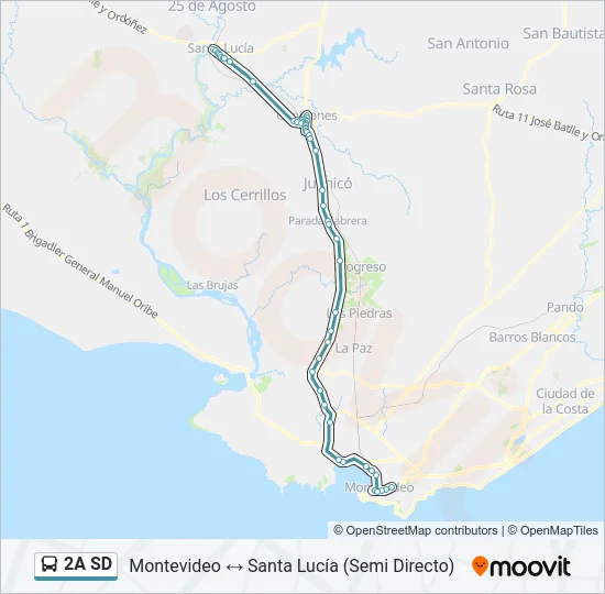 2A SD Ómnibus Line Map