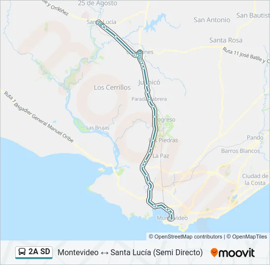 2A SD Ómnibus Line Map