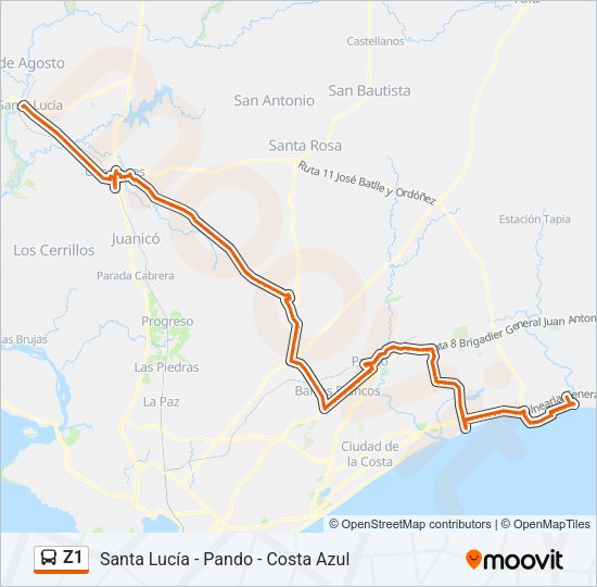 Mapa de Z1 de Ómnibus