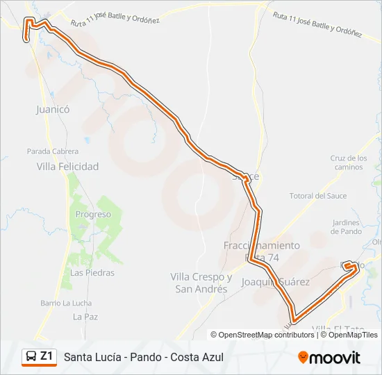 Z1 Ómnibus Line Map