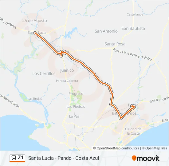 Z1 Ómnibus Line Map