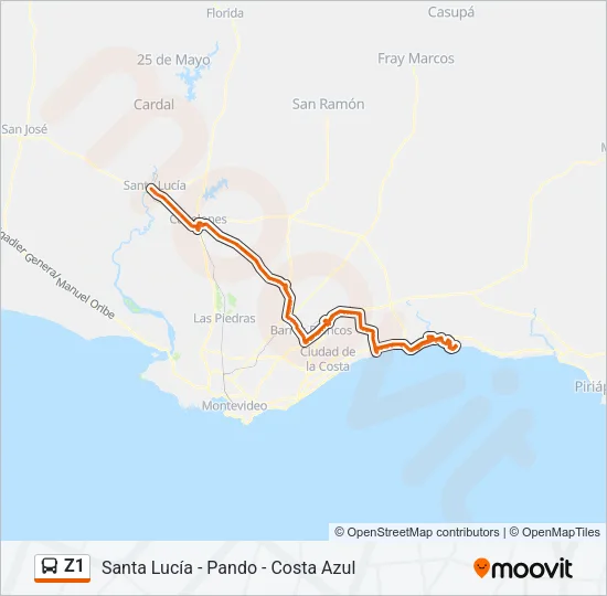 Z1 Ómnibus Line Map