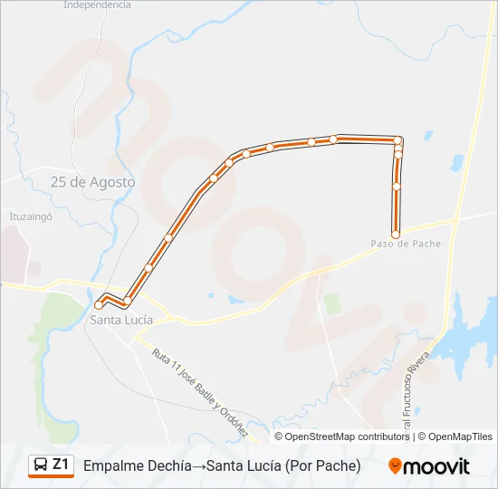 Z1 Ómnibus Line Map