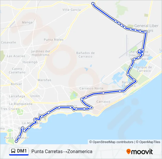 DM1 Ómnibus Line Map