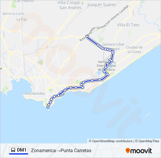 DM1 ómnibus Line Map