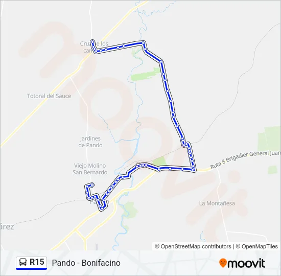 R15 Ómnibus Line Map