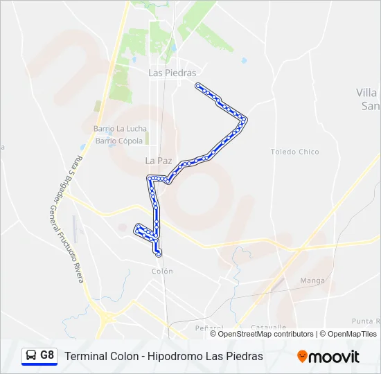 G8 Ómnibus Line Map