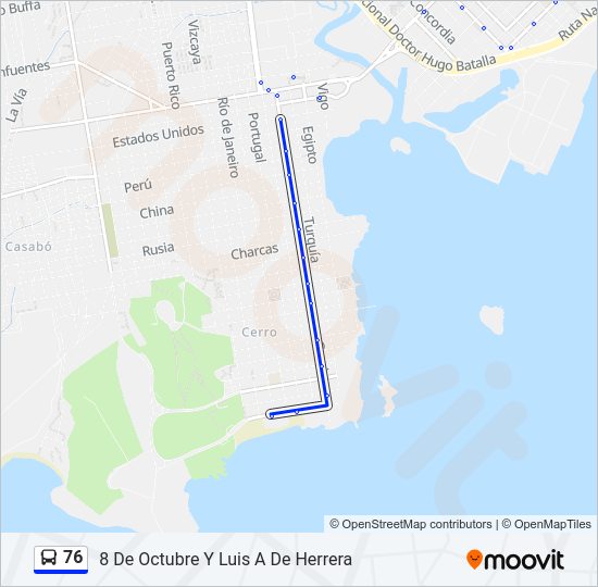 Mapa de 76 de Ómnibus