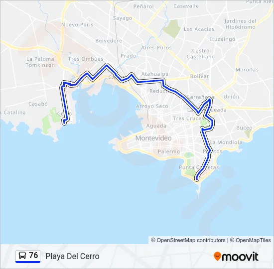 76 Ómnibus Line Map