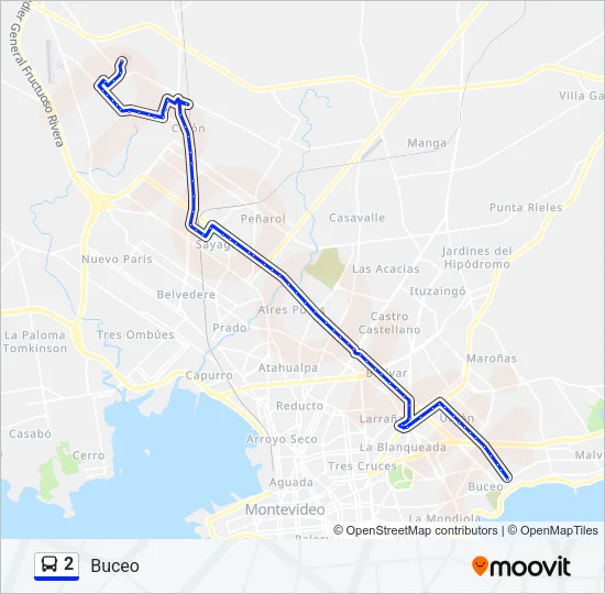 2 Ómnibus Line Map