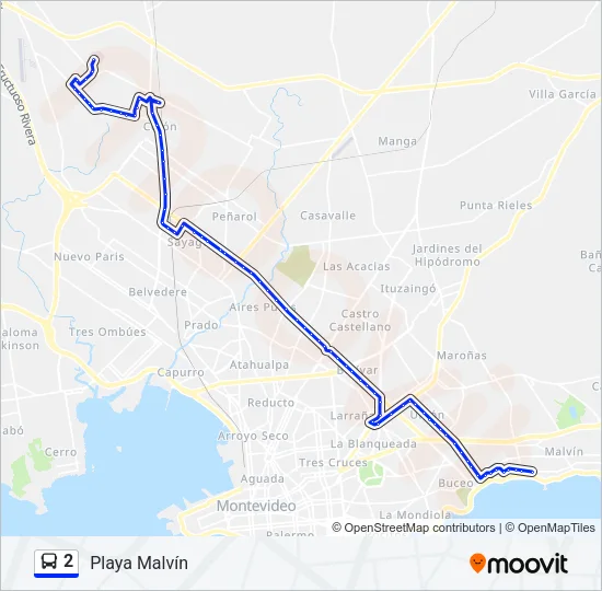 2 Ómnibus Line Map