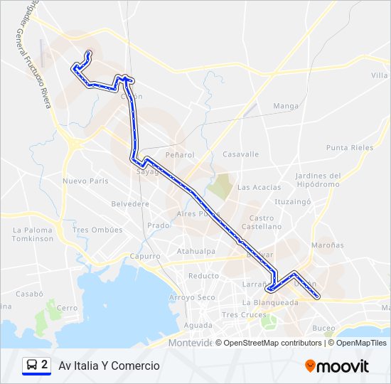 2 Ómnibus Line Map