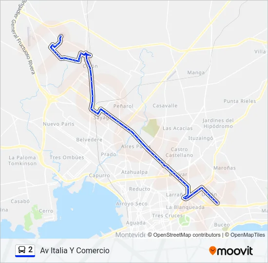 2 Ómnibus Line Map