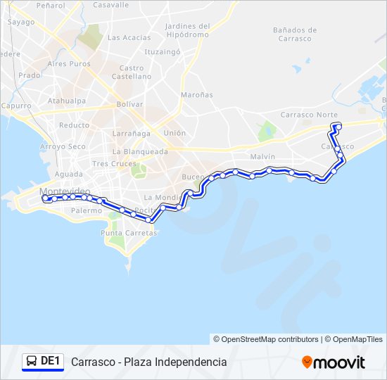 DE1 Ómnibus Line Map