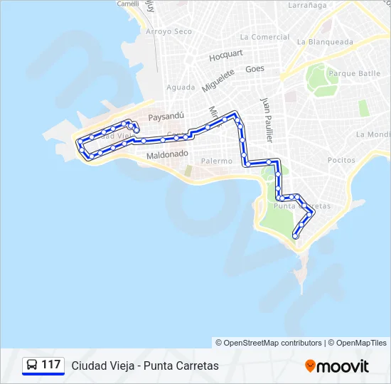 117 Ómnibus Line Map